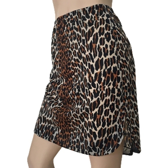 VINTAGE 60s Vanity Fair Sheer Leopard Chiffon Slip Buttons - Picture 1 of 12